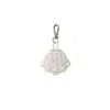 Likha Women's White Seaside Shell Bag Charm - Handmade Raffia Keychain In White