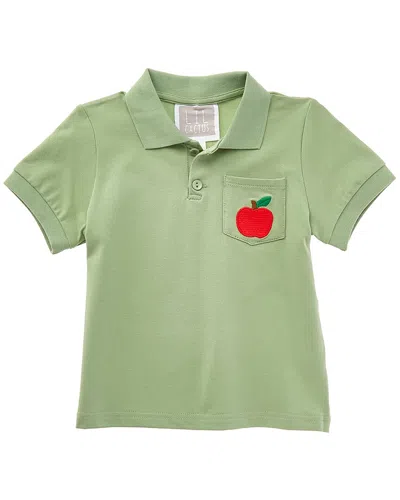 Lil Cactus Apple Polo Golf Shirt In Green