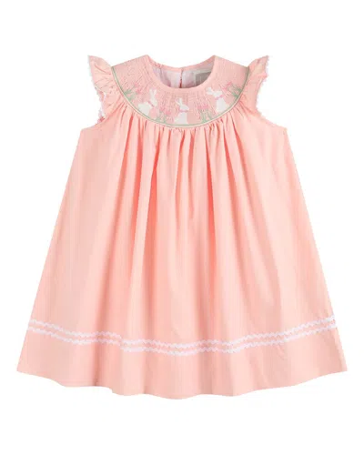 Lil Cactus Easter Bunny Smocked Bishop Dress In Multi