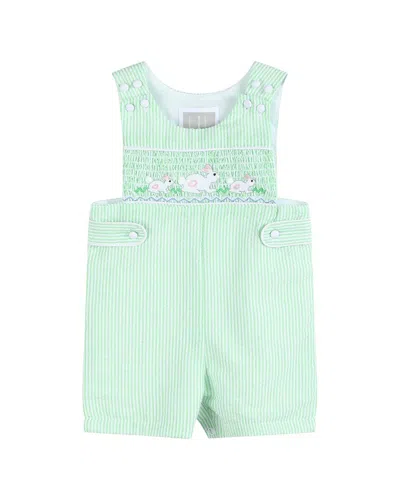 Lil Cactus Kids' Easter Bunny Smocked Jon Jon In Green