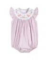 Lil Cactus Easter Smocked Flutter Romper In Pink