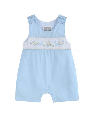 Lil Cactus Kids' Easter Smocked Shortall In Blue