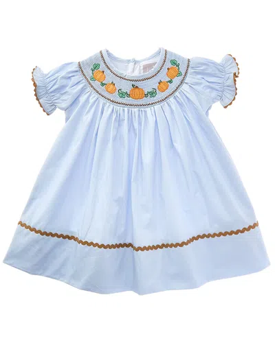 Lil Cactus Kids' Gingham Smocked Bishop Dress In Blue