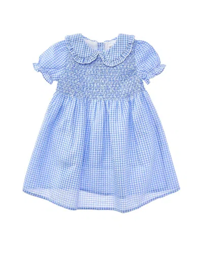 Lil Cactus Kids' Gingham Smocked Dress In Blue