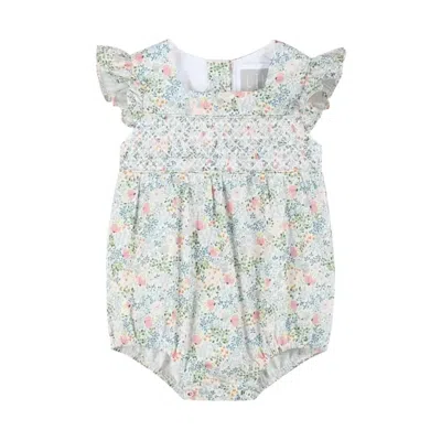 Lil Cactus Kids' Girls Floral Print Smocked Futter Romper In Pink