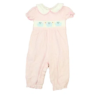 Lil Cactus Kids' Girls Pink White Blue Romper