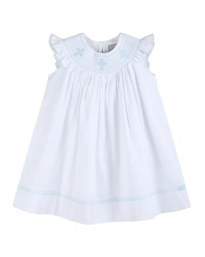 Lil Cactus Kids' Holy Smocked Bishop Dress In White