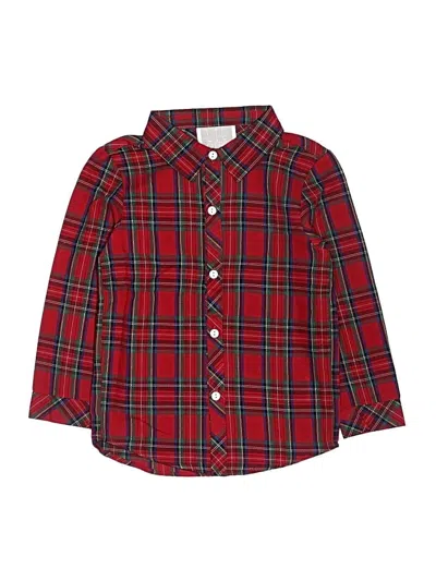 Pre-owned Lil Cactus Kids' Long Sleeve Button Down Shirt In Red