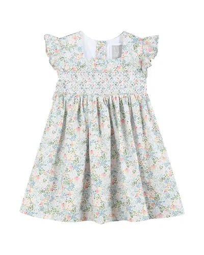 Lil Cactus Kids' Print Smocked Flutter Dress In Pink