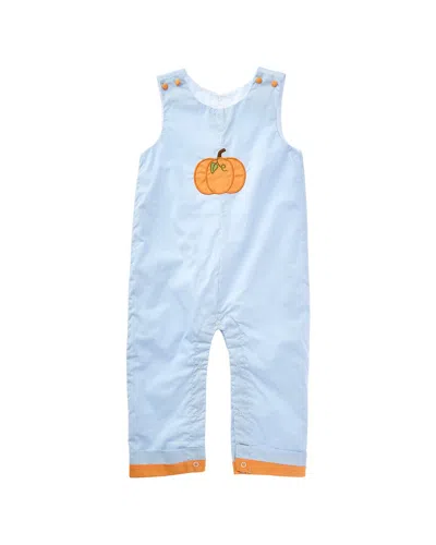 Lil Cactus Pumpkin Applique Overall In Blue