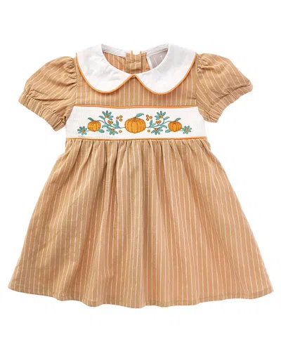 Lil Cactus Kids' Pumpkin Smocked Collared Dress In Multi