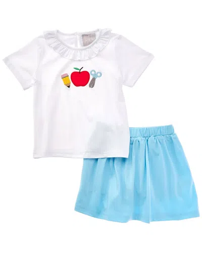 Lil Cactus Kids' Ruffle Top & Skort Set In Blue
