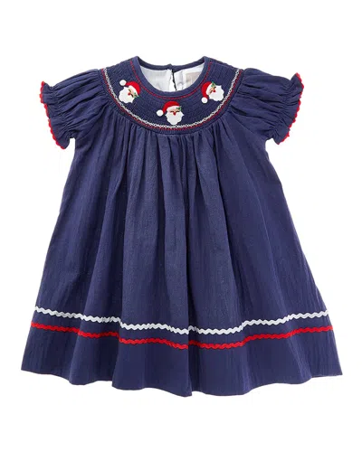 Lil Cactus Kids' Santa Smocked Bishop Dress In Multi