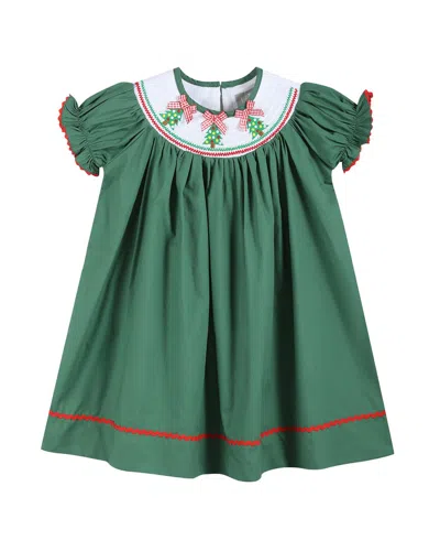 Lil Cactus Kids' Smocked Bishop Dress In Green