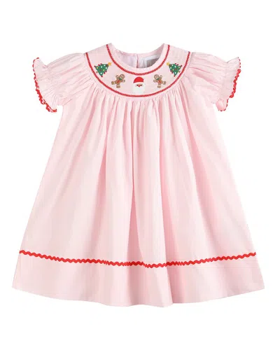 Lil Cactus Smocked Bishop Dress In Pink