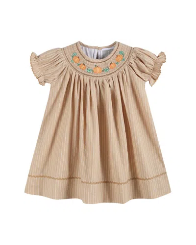 Lil Cactus Kids' Smocked Bishop Dress In Neutral