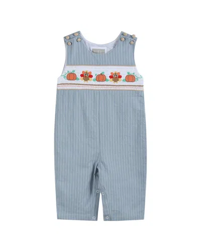 Lil Cactus Kids' Smocked Overall In Blue