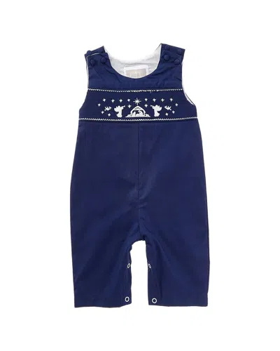 Lil Cactus Kids' Smocked Overall In Blue
