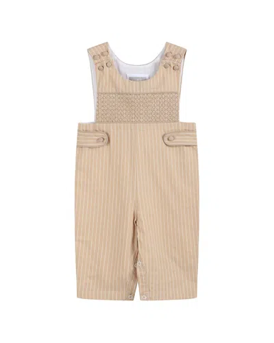 Lil Cactus Kids' Smocked Overall In Brown