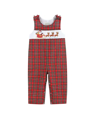 Lil Cactus Kids' Smocked Overall In Red