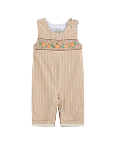 Lil Cactus Kids' Smocked Overall In Brown