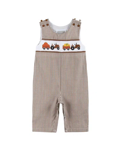 Lil Cactus Kids' Smocked Overall In Brown