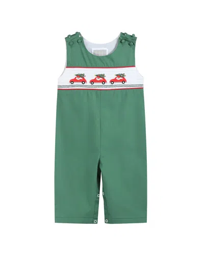 Lil Cactus Kids' Smocked Overall In Green
