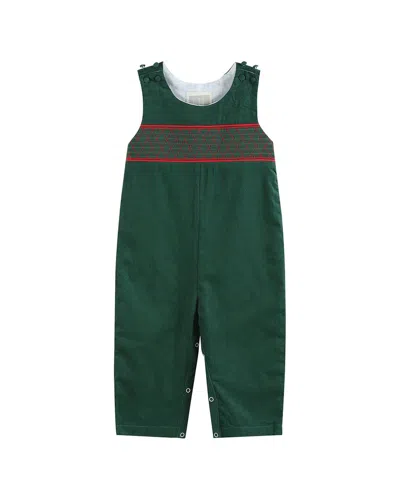 Lil Cactus Smocked Overall In Green