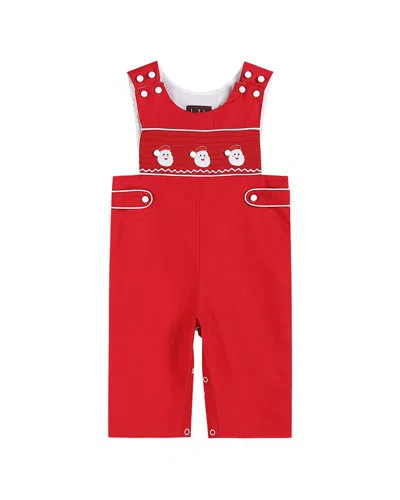 Lil Cactus Kids' Smocked Overall In Red
