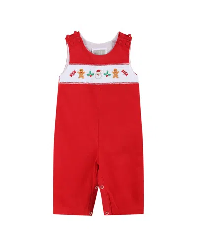 Lil Cactus Kids' Smocked Overall In Red