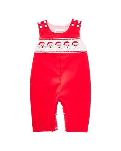 Lil Cactus Smocked Overall In Red