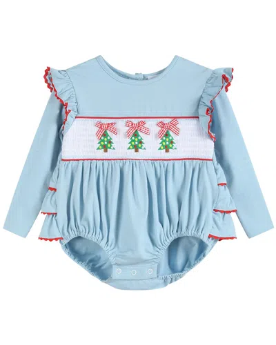 Lil Cactus Kids' Smocked Romper In Blue