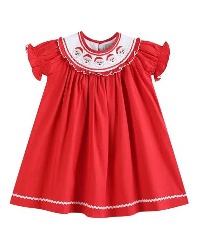 Lil Cactus Kids' Smocked Ruffle Bishop Dress In Red