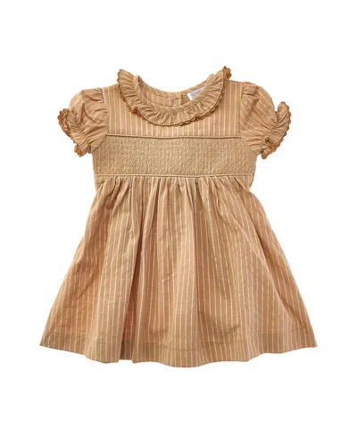 Lil Cactus Kids' Smocked Ruffle Dress In Brown