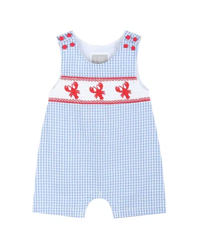 Lil Cactus Kids' Smocked Shortall In Blue