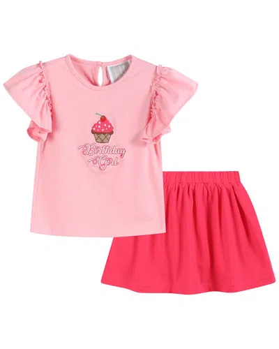 Lil Cactus Top & Skort Set In Pink