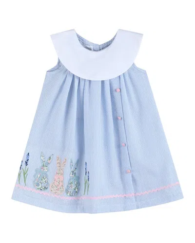 Lil Cactus Kids' Yoke Dress In Blue
