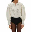 Lil Lemons By For Love And Lemons Adelie Embroidered Top In White In White