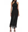 Lil Lemons By For Love And Lemons Angela Chiffon Maxi Dress In Black In Black