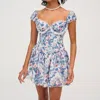 Lil Lemons By For Love And Lemons Audrey Floral Mini Dress In Blue