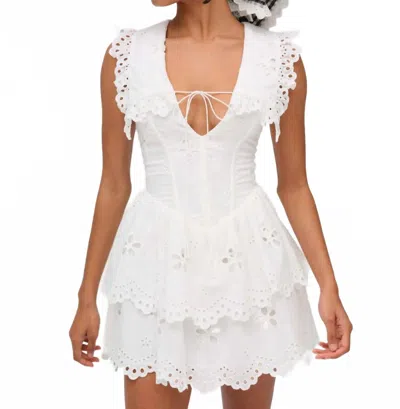 Lil Lemons By For Love And Lemons Daisy Eyelet Mini Dress In White