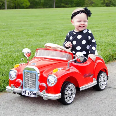 Lil' Rider Ride On Toy Powered Classic Car Coupe With Remote Control, Red