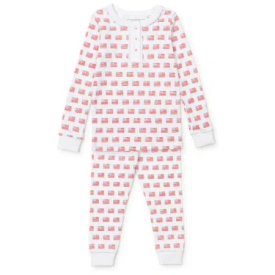 Lila And Hayes Kids'  Alden Girls' Pajama Pant Set In American Flag