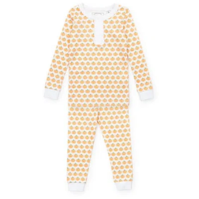Lila And Hayes Kids'  Alden Girls' Pajama Pant Set In Orange