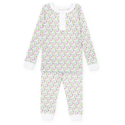 Lila And Hayes Kids'  Alden Girls' Pajama Pant Set In White