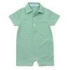 Lila And Hayes Babies'  Austin Boys' Polo Shortall By Lh Sport In Green Stripes