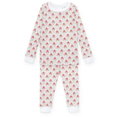 Lila And Hayes Kids'  Ava Girls' Pajama Pant Set In Red