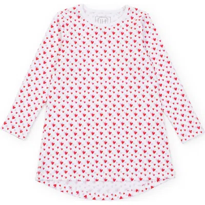 Lila And Hayes Berkeley Girls' Shirt Dress In Heart To Heart Pink