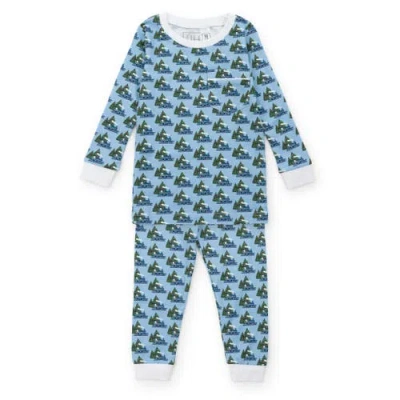 Lila & Hayes Boys Charles Short Pajamas Set - Blue Sailing Away main image 1