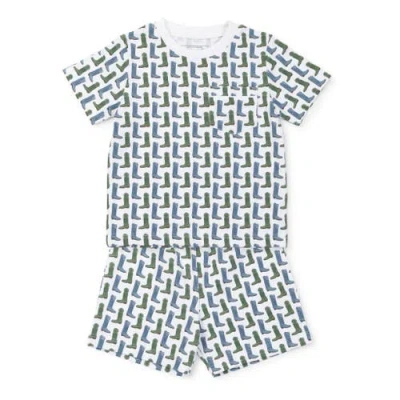 Lila And Hayes Babies'  Charles Boys' Short Set In Cowboy Boots